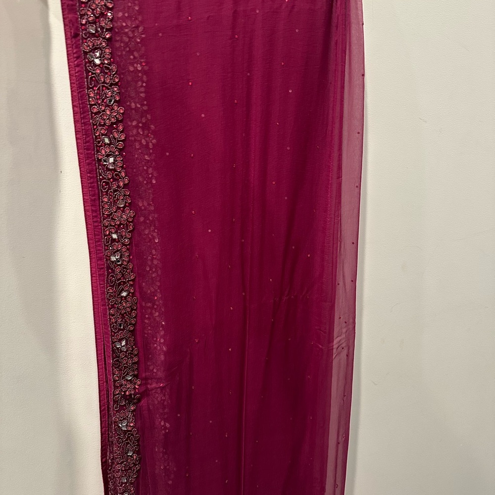 Elegant Maroon Embellished Scarf